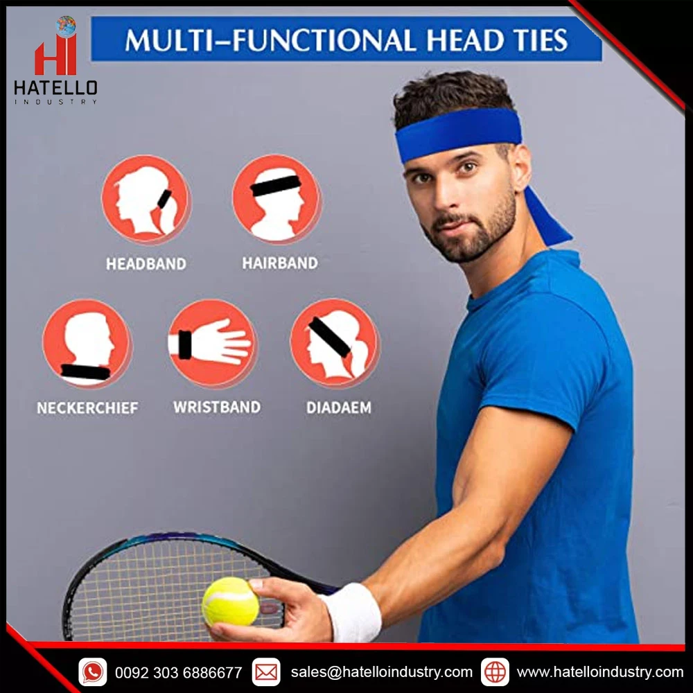 Tennis Dry Head Tie Sport Tie Back Headband for Basketball Running Karate Athletics Unisex Hairbands