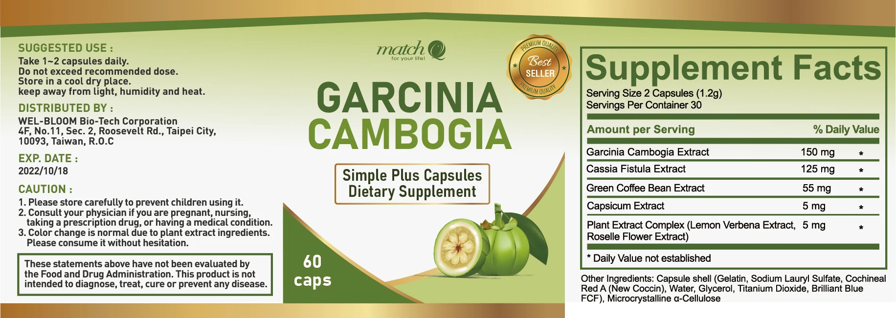 Match Q  effective Burn fat in 15 days  weight loss capsules with Garcinia Cambogia Slimming capsules