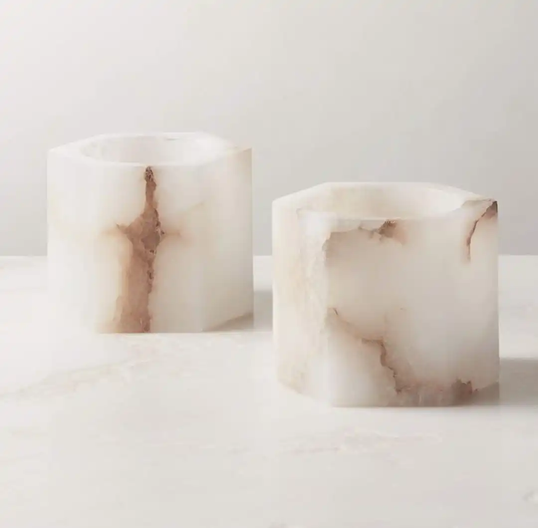 Luxury Candle Holders Onyx and Alabaster Votive Holders for Home Decor Weddings and Centerpieces - Hot Selling Products for 2024