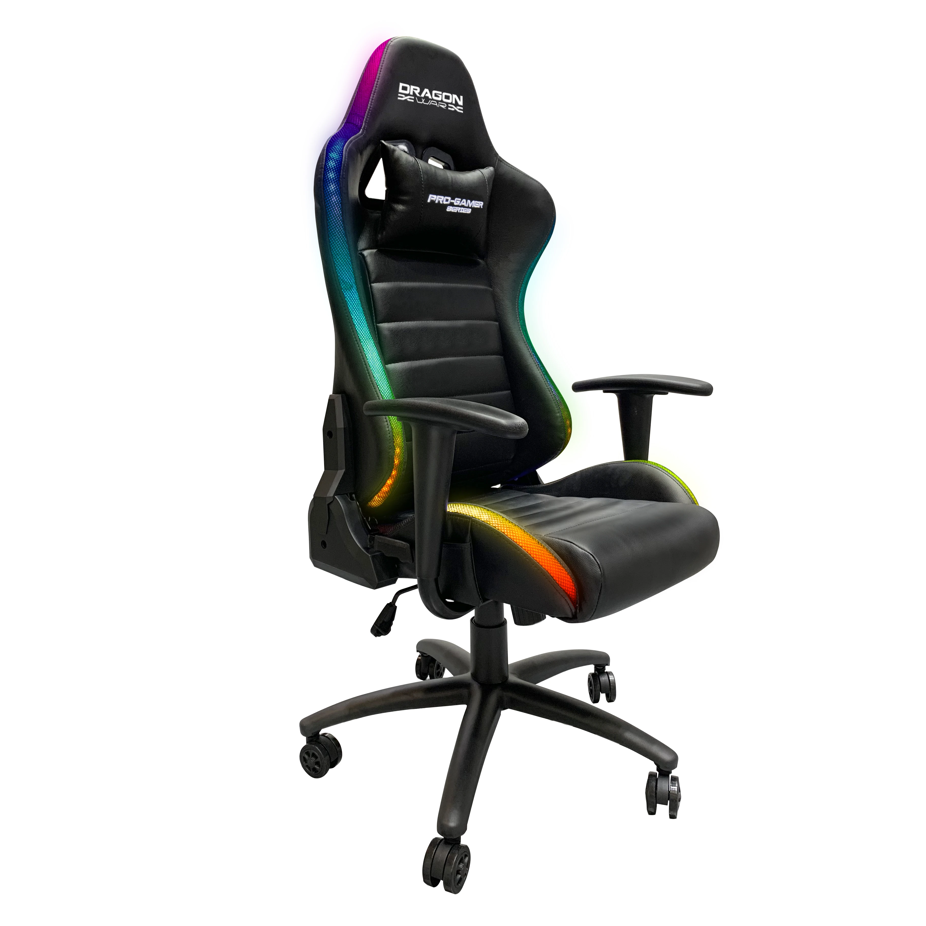 Dragon War logo RGB light massage 4d armrest gamer gaming chair with remote control