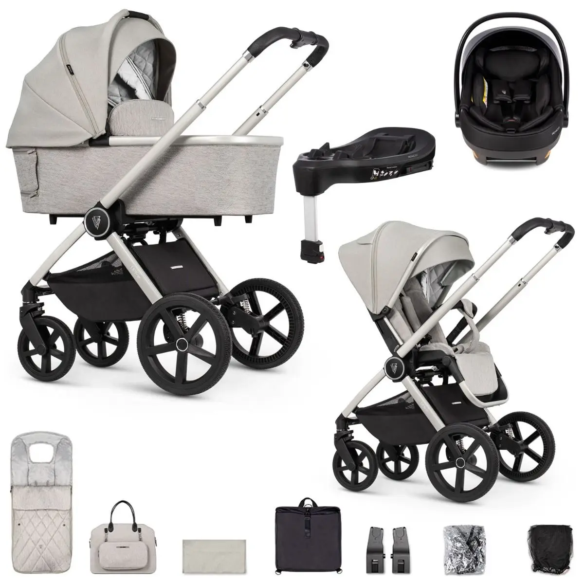 VENICCI TINUM UPLINE COMPLETE TRAVEL SYSTEM BUNDLE + ENGO BASE - MOONSTONE