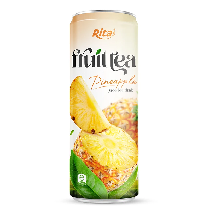 Discount sales soft drinks in cans 330ml Sleek alu can Peach juice tea drink healthy with green tea fast shipping