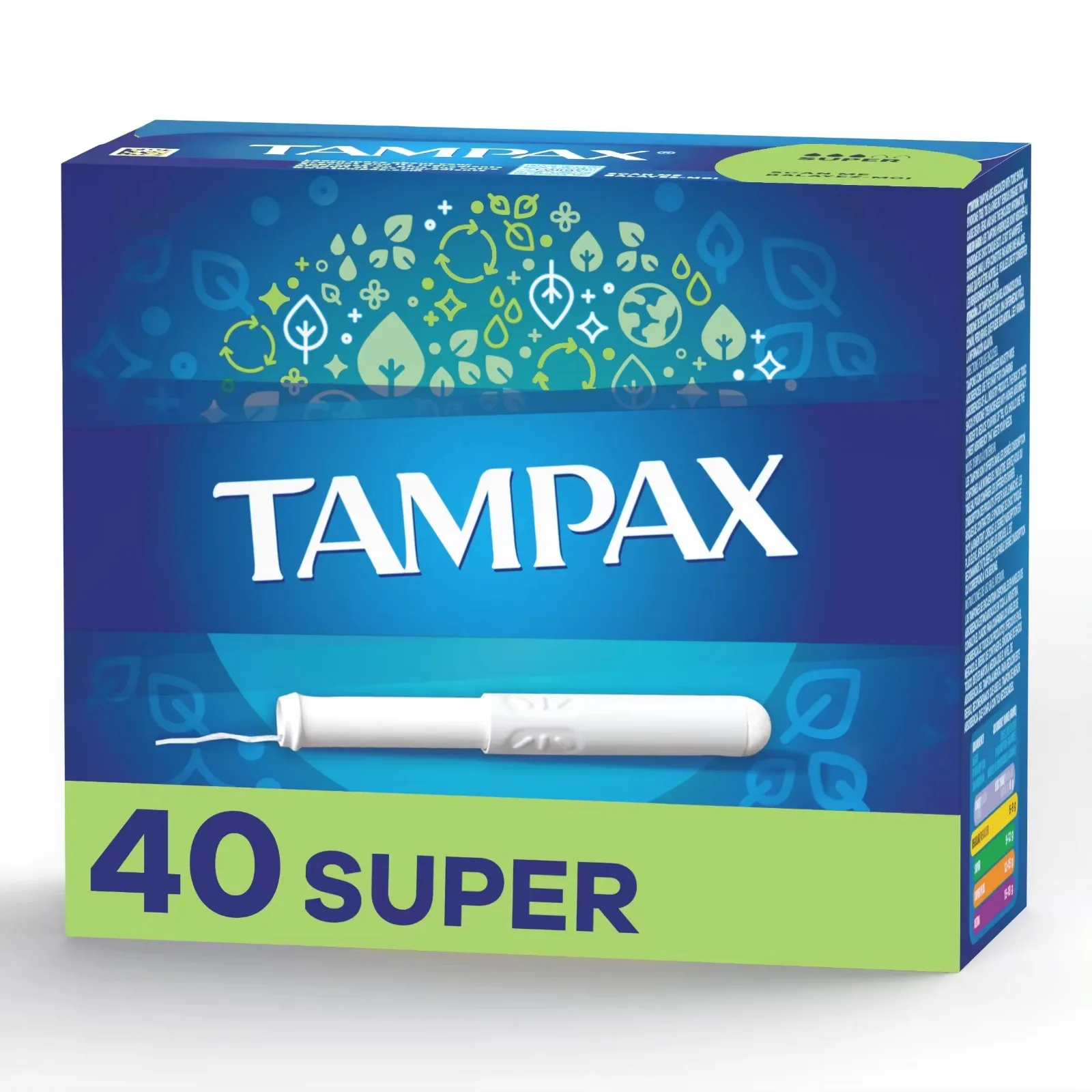 Tampax Tampons, Super Plus Absorbency, Cardboard Applicator, Leakgaurd Skirt, Unscented, 40 Count