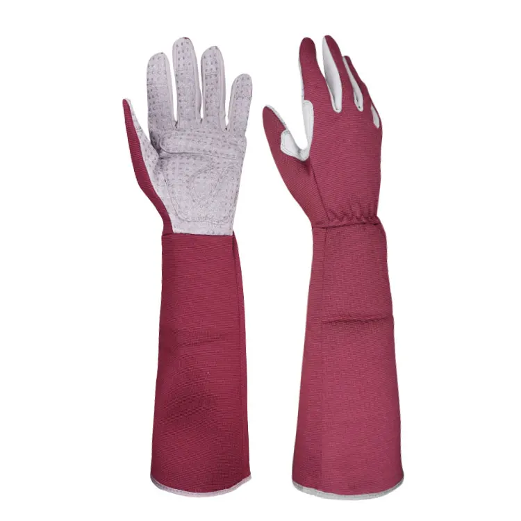 Custom Size Cowhide leather Anti-cold Protective Long Sleeve Durable Safety Rose Gardening Gloves For Sale
