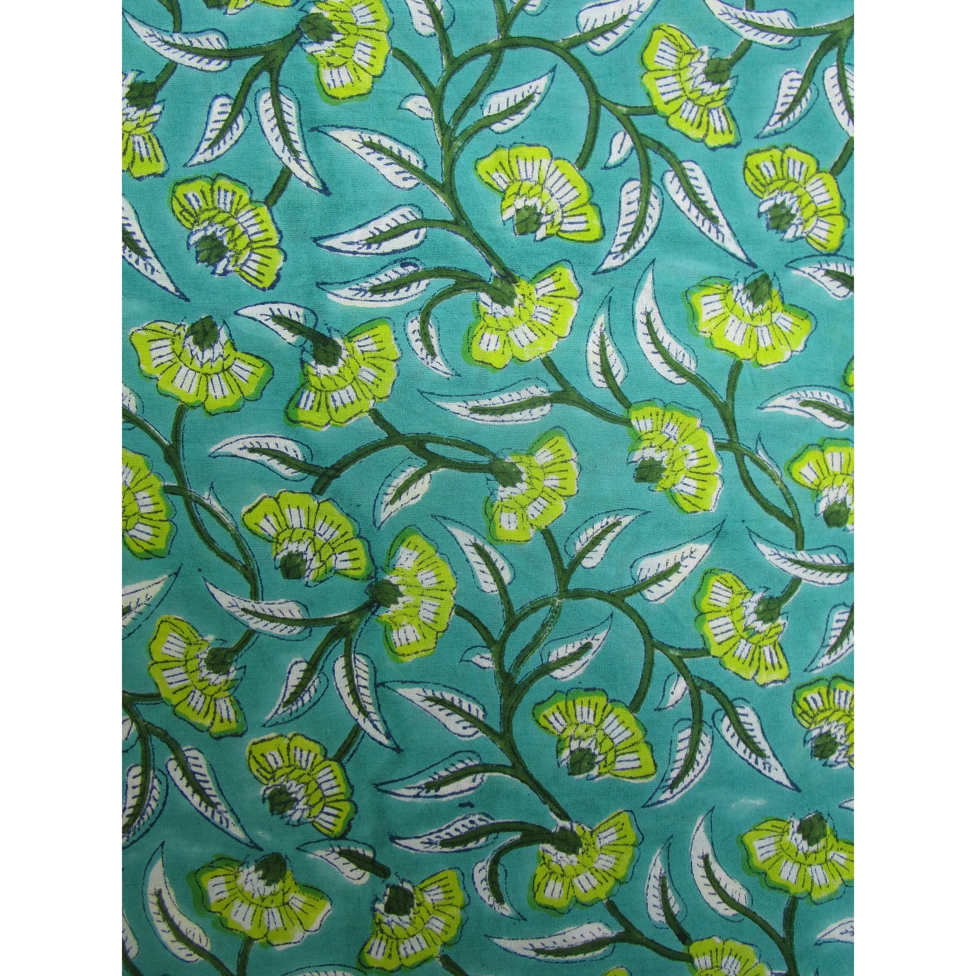 Cotton hand block printed - jaipur popular wood printed floral high quality cotton fabrics