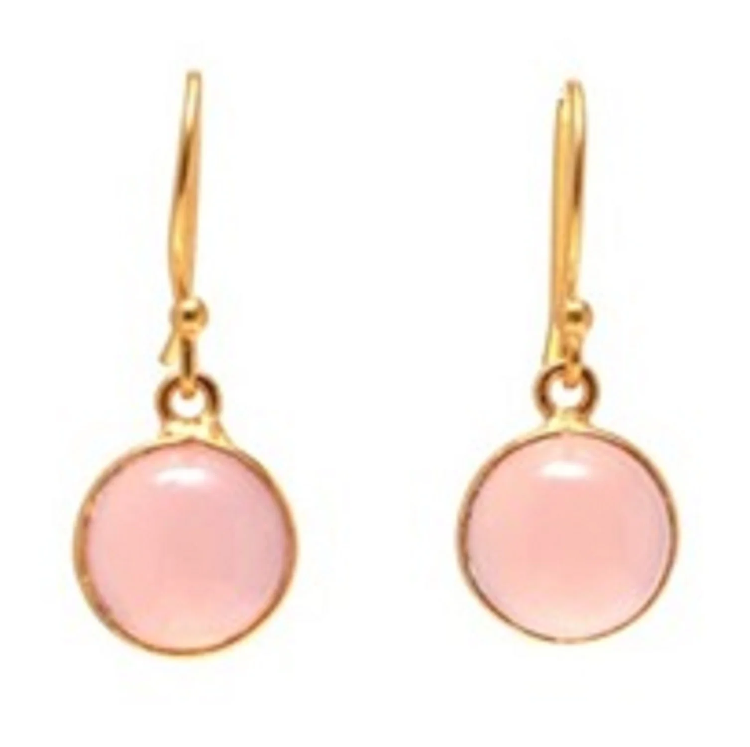New Arrival Pink Chalcedony Gemstone 925 Sterling Silver Round Shape Earrings