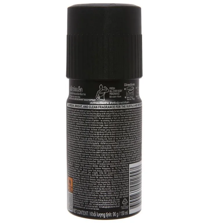 A-X-E Black body perfume spray for men with fresh fragrance