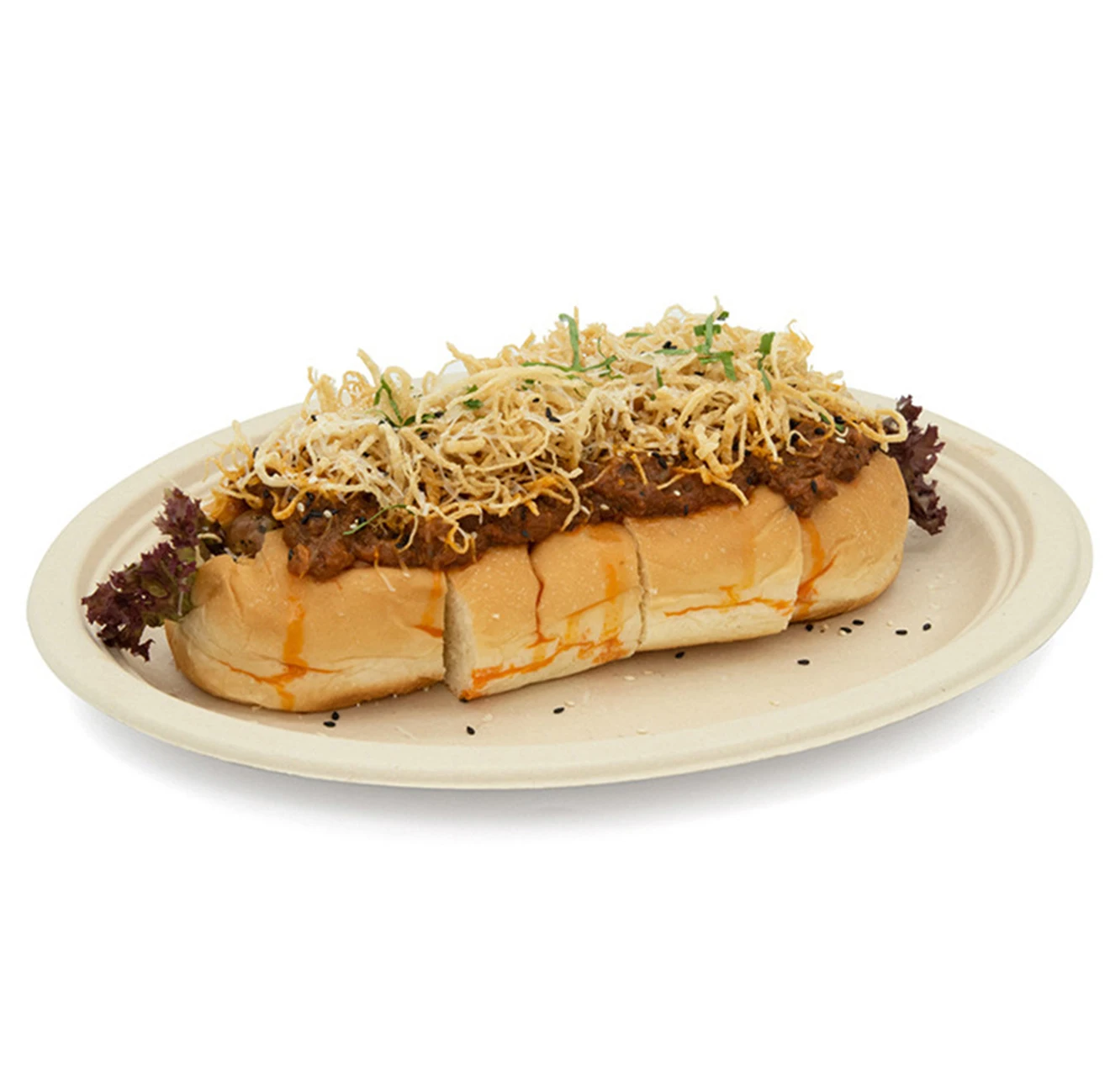 Compostable Oval Paper Plates  PFAS-Free BPI Certified 12 Inch Heavy Duty Eco-Friendly Biodegradable Bagasse Dinner Platters