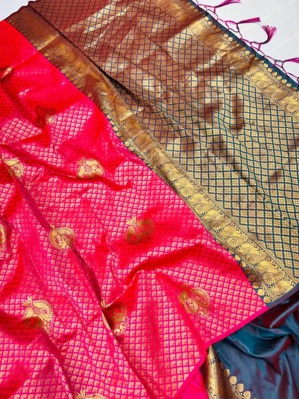 Banarasi Pure Silk Handloom Saree with Pure Copper Jari by  Riddhi Fashion