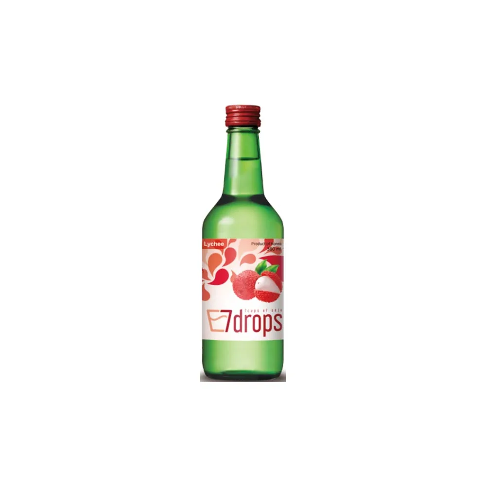 Представитель Кореи алкоголь SOJU по всему миру любимый чистый вкус самый популярный напиток 7 капель Soju Lychee Alc. 12% 360 мл x 20