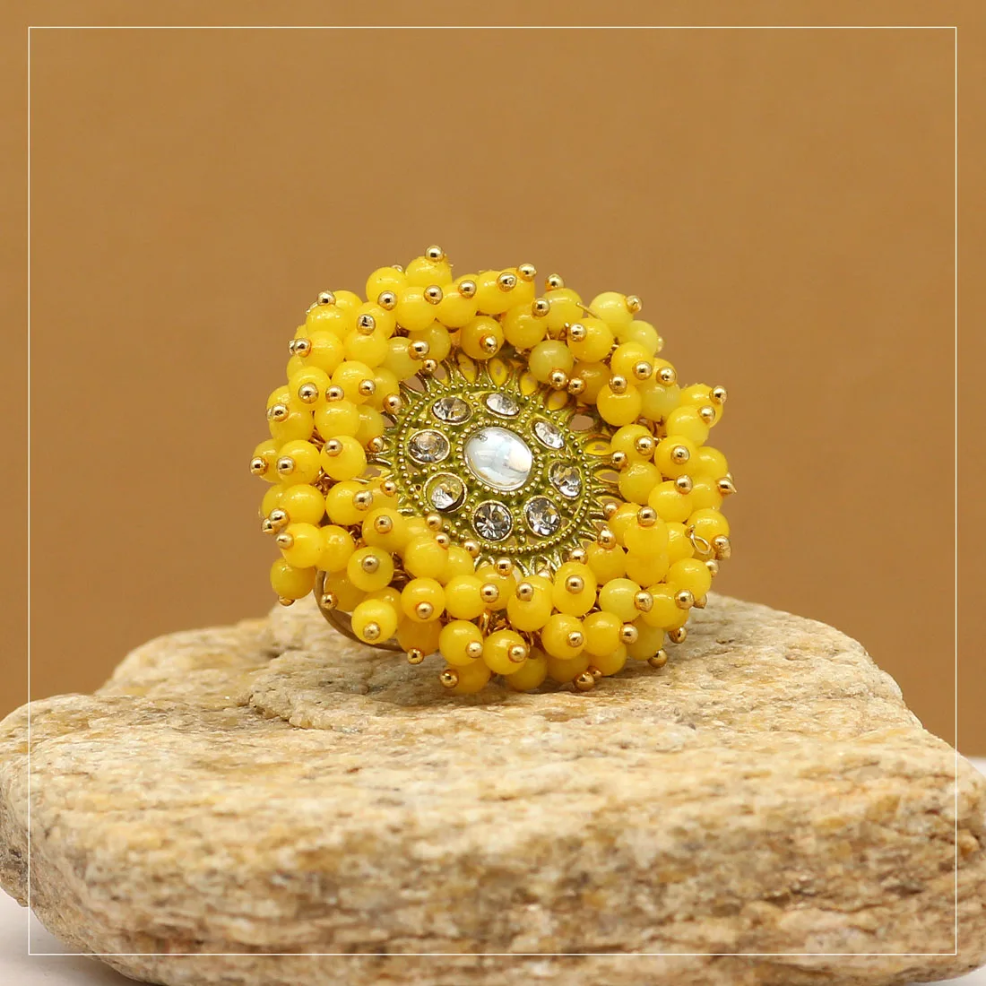 Latest Exclusive Designer Light Weight with Colorful Copper Finger Rings With Brass Gold Pl Collection  For Women And Girls 2022