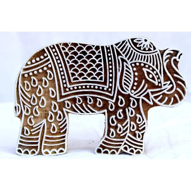Elephant Indian block printing Textile Stamp Elephant Wooden Block Stamp Wooden Block  elephant Hand Carved printing stamp