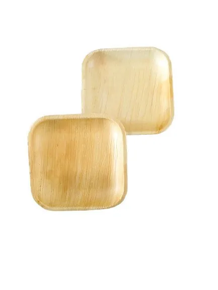 New Areca Fast Food Dessert Plates Small Square Bamboo Wood Paper 5 Inches Snacks Dishes for Party Dinner Pack of 50 Pcs