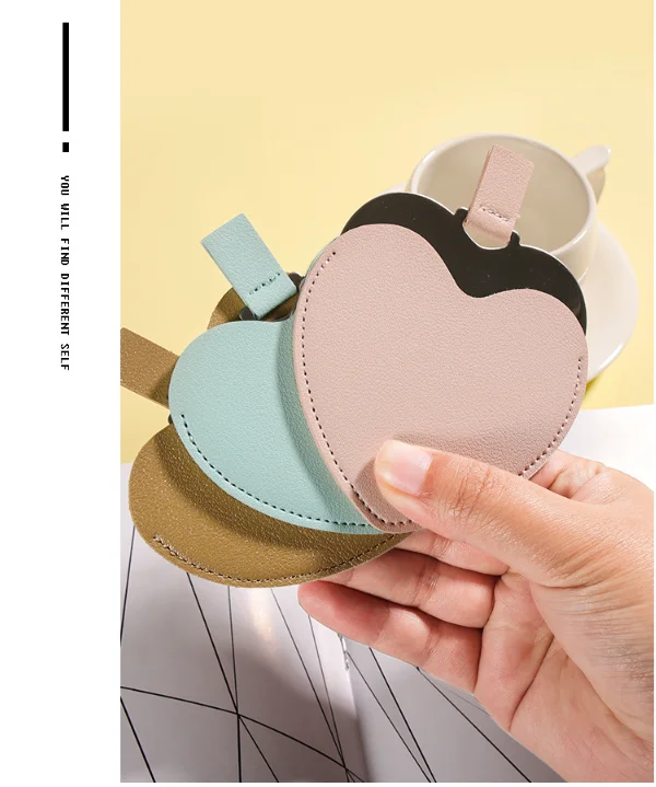 bag mirror  heart shape folding makeup pocket mirror for travel