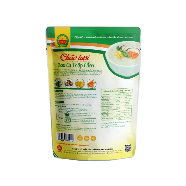Mixed Vegetables Fresh Porridge baby porridge Best supplier No preservatives ready to eat packing in bag from Vietnam