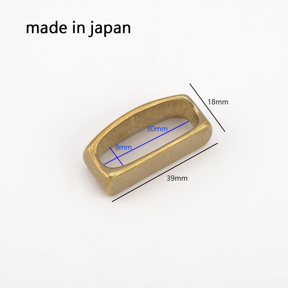 Senwa Made in Japan Belt Brass Loop Leather Keepers 30mm/1.18in Solid Belts Hardwares Buckle Accessory