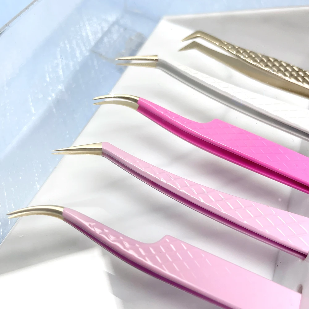 volume tweezers set with fiber tips stainless steel high quality dumout vetus classic volume eyelash tweezers set with logo