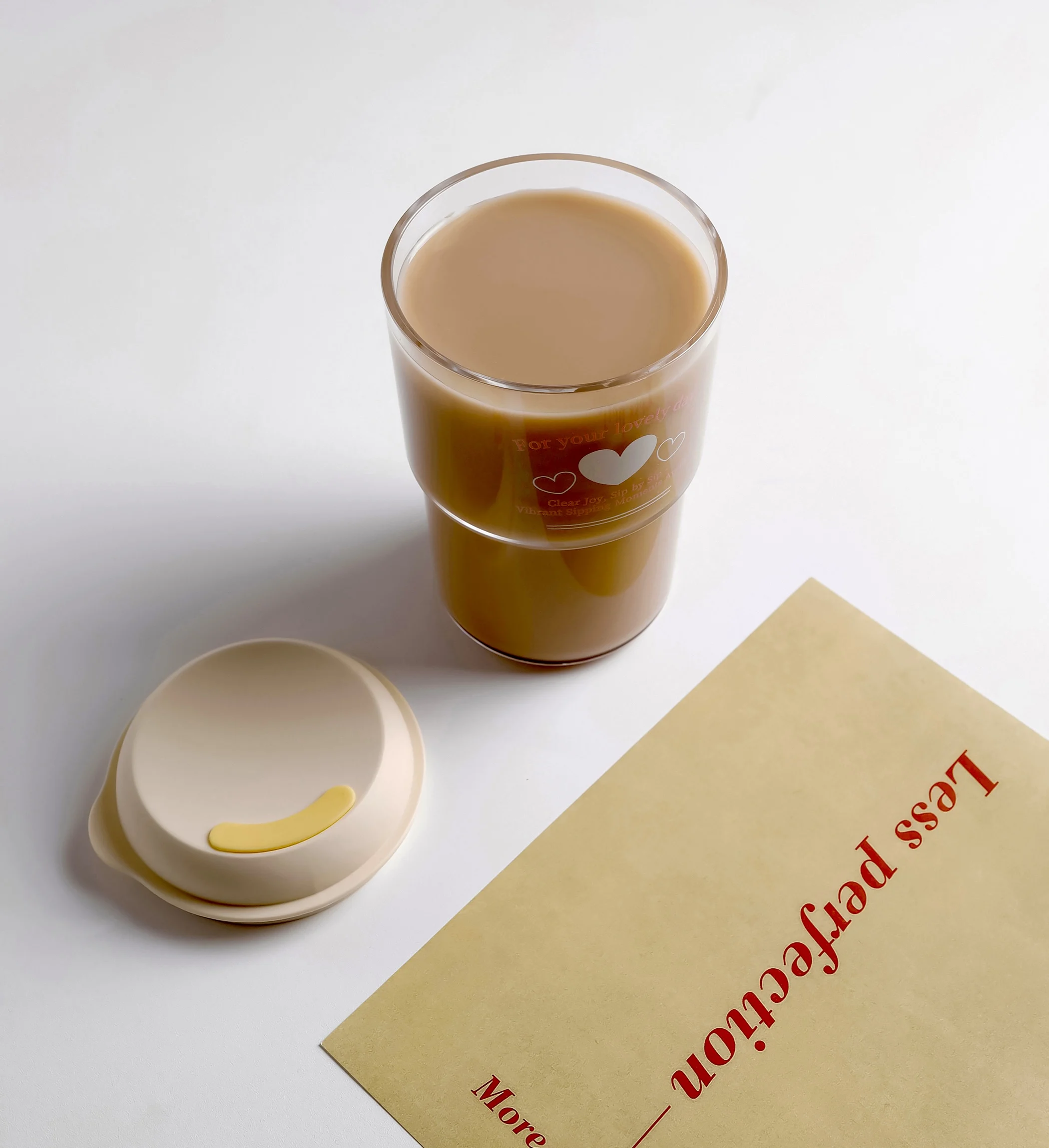 Smiley Clear Tumbler 500ml Reusable cup custom logo plastic cup with lid 500ml made in Korea - 9 Lid colors choice