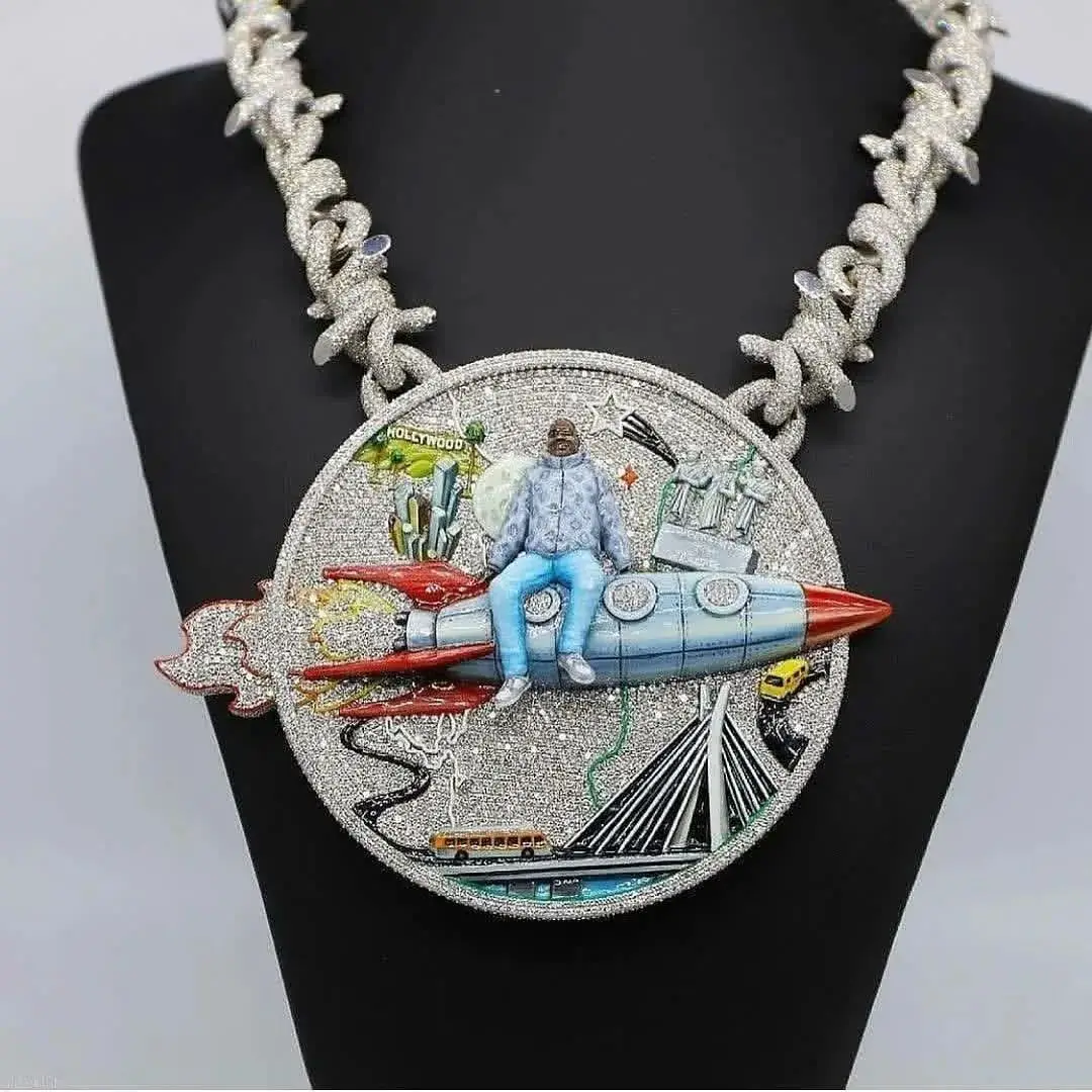 Synthetic Lab Grown Diamonds HPHT High Quality 14K Rose Gold Pear Round Necklaces Pendent for Women Decoration