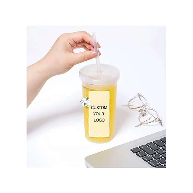 Well-made Reusable Plastic Tumbler with lid and straw 16oz Custom Plastic Tumbler with Straw 16oz Good Condition