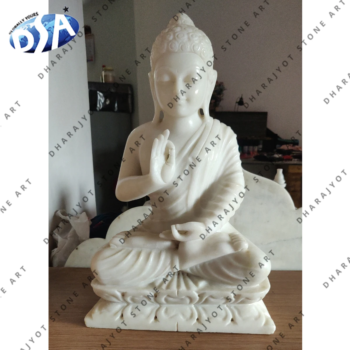 Gautama Buddha Statue Made Up Of Vietnam White Marble For Home Decoration Available In Wholesale Price Manufactures From India