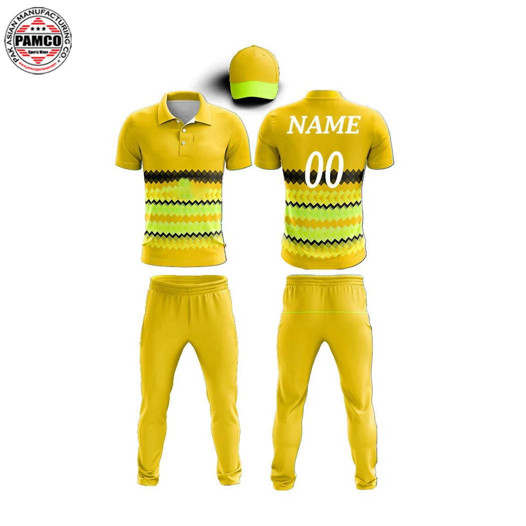 2022 New Customized Sports T Shirt Cricket Uniform Set New Design Cricket Uniform Jerseys Set