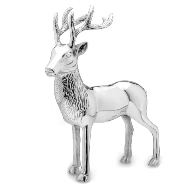 Decorative Figures Dekohirsch Figurine Reindeer Silver Christmas Deer Stag