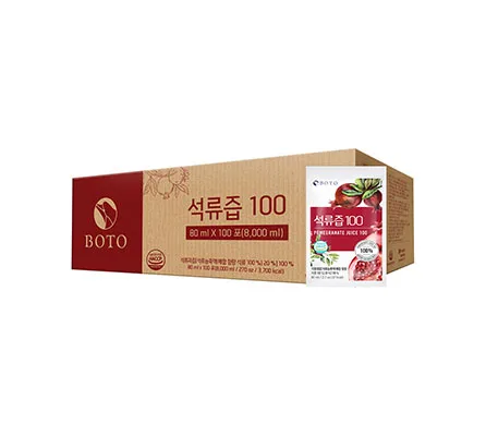 Fresh fruit juice Healthy juice for inner beauty Good For Women BOTO Pomegranate Juice 100% 80ml x 100p x 1 Made in korea