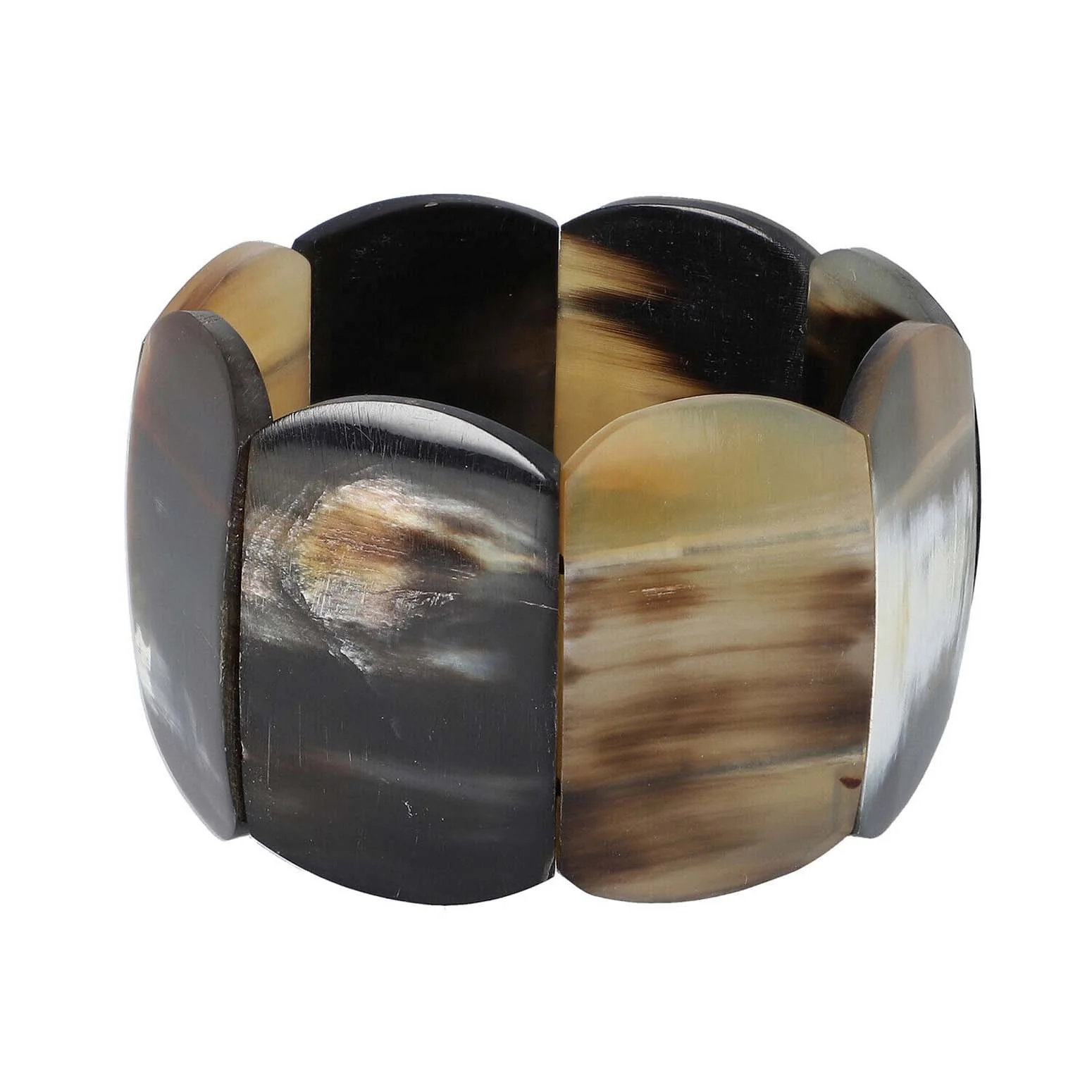 Organic Horn Elastic Bracelet Natural Color Strip Boho Fashion Adjustable Handmade Stretch Bangles Cuff Bracelets Cow Horn jewel