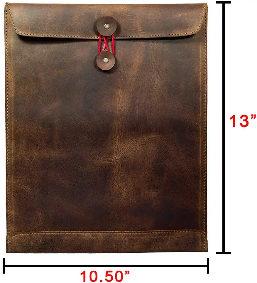 Vertical vintage Leather Envelope File Folders Expanding Document Holder Pocket Folder Portfolio for A4 Letter Size Paper