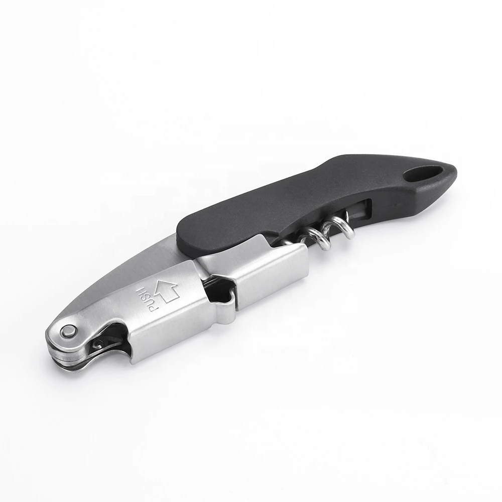 Luxury Black Colour Waiter Bottle Openers High Quality Best Lever Stainless Steel Murano Red Wine Corkscrew