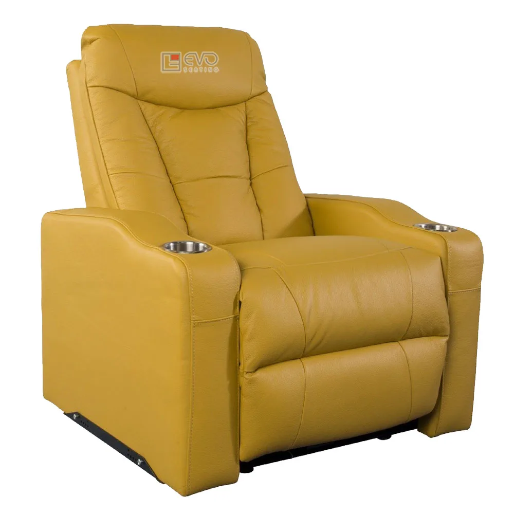 Кресло для домашнего кинотеатра EVO9360 EVOseating комфортное массажное черное кожаное кресло дома и гостиной вращающееся с откидной спинкой