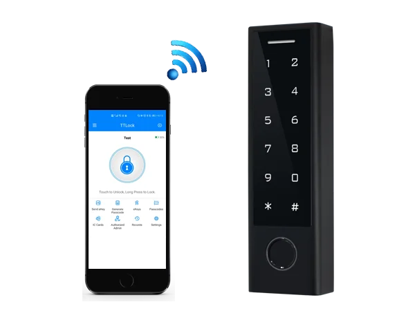TTLock Plastic Waterproof Bluetooth Keypad Standalone Fingerprint Access Controller RFID Touch Keypad For Outdoor Use