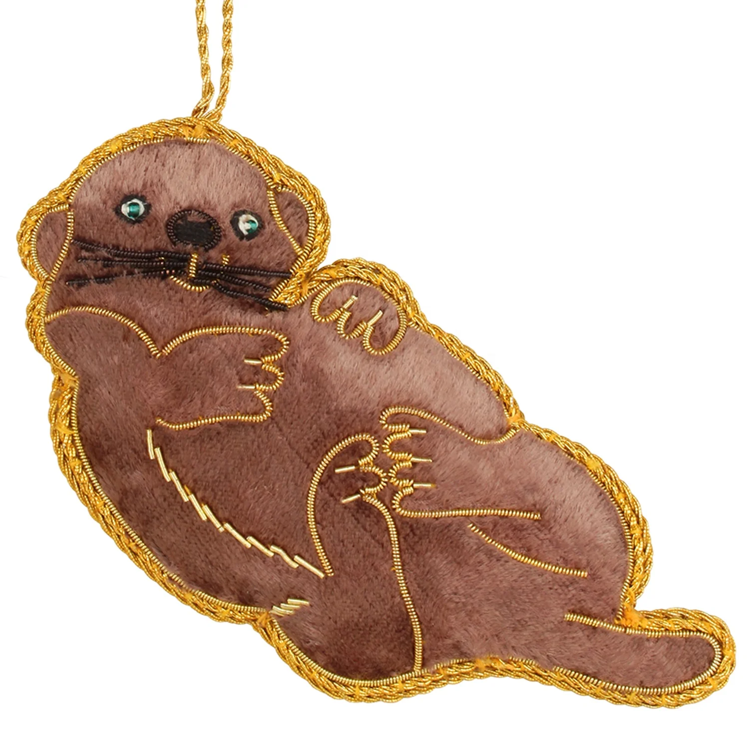 Handmade Handcrafted Embroidered Beaded Velvet satin Christmas Decorations Ornament Santa  Socks   Giraffe Elephant  Customized