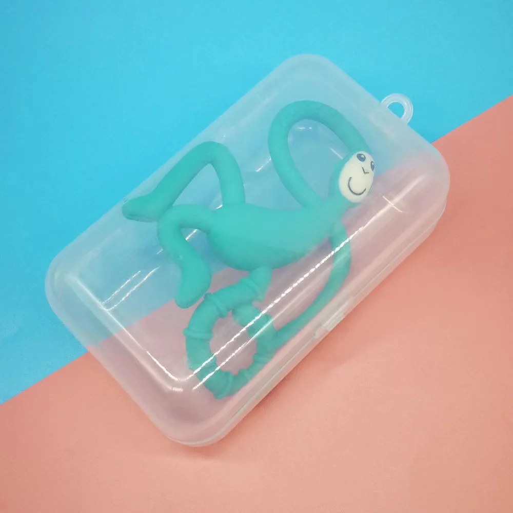 BPA Free Food Grade Silicone Baby Monkey Teether Animals Shape Silicone Teethers Reusable Infant Teeth Toys