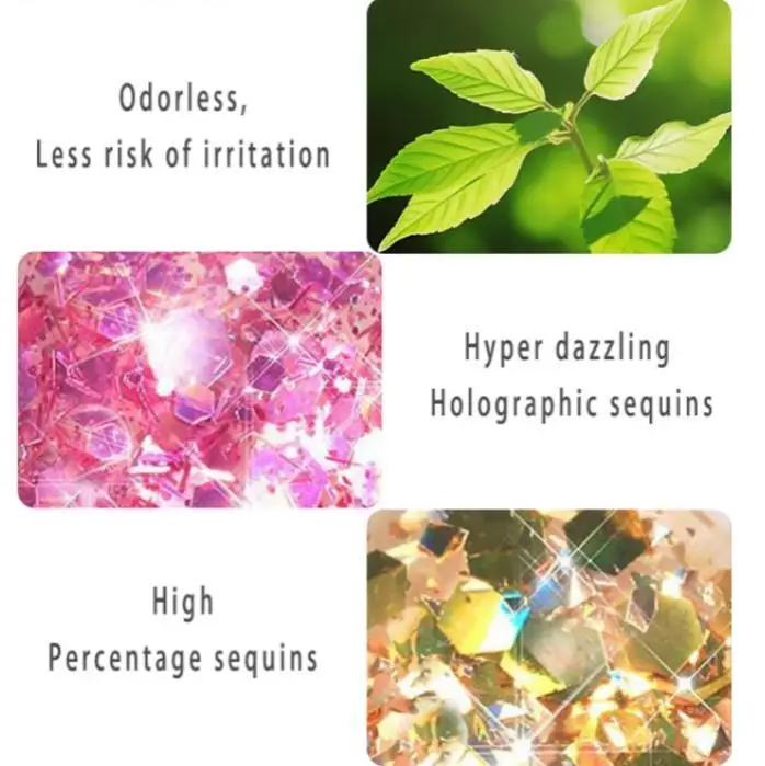 New Arrivals Nail Gel Polish Super Shiny Multi-colors Optional Natural Resin Sequins Gel
