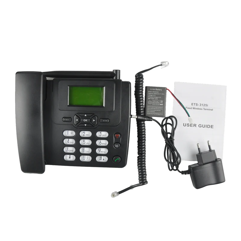 GSM стационарный беспроводной телефон FWP Sim-карта и ETS-3125i стол с