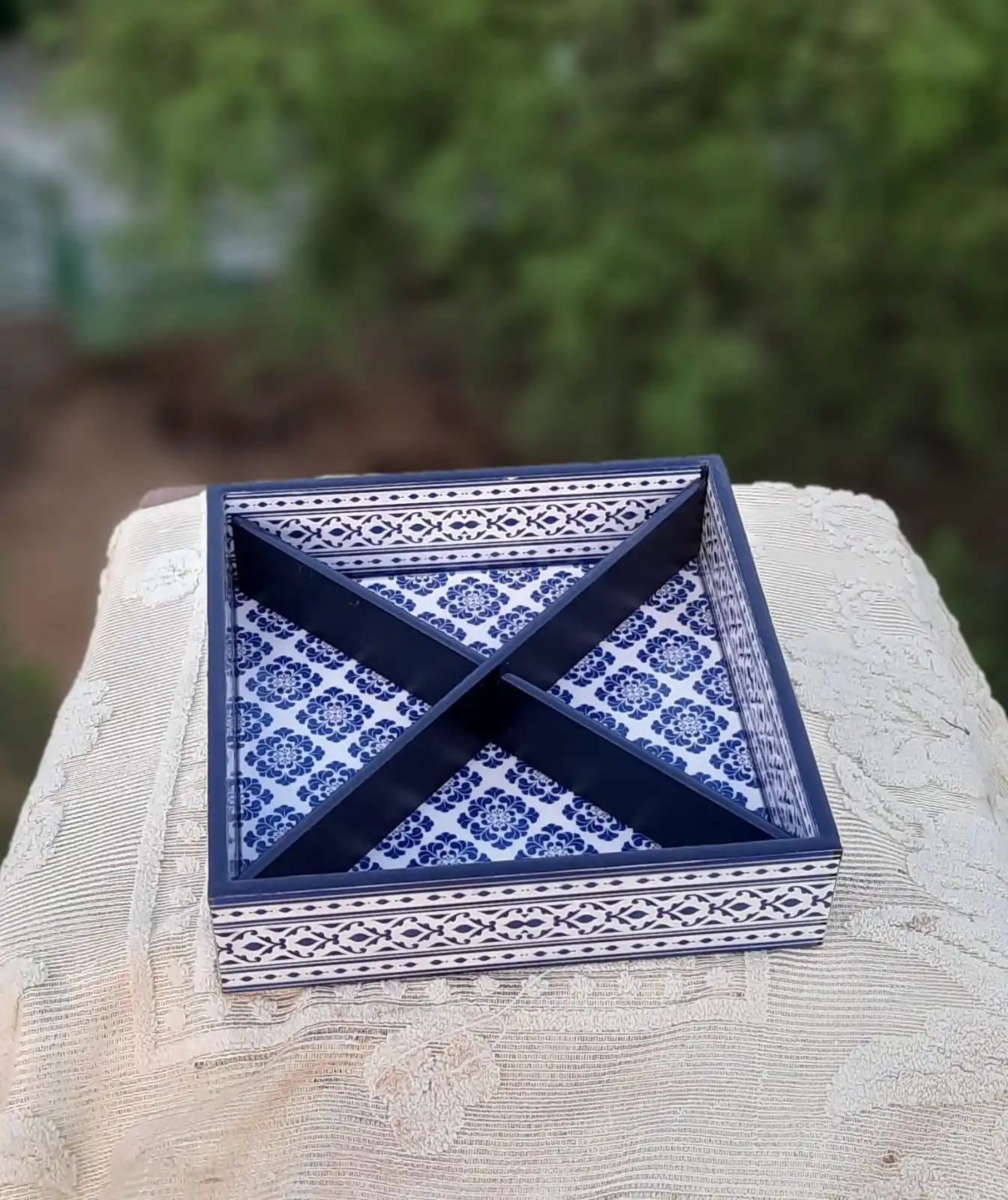 Бамбуковая деревянная коробка для сухих фруктов пустая хранения 4 отсека упаковочная орехов питарика миндаля и кешью