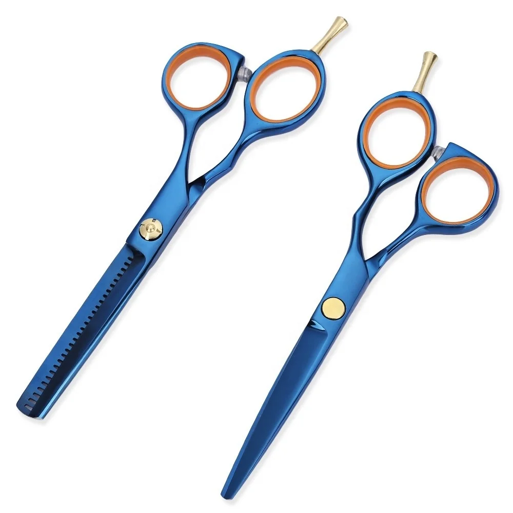 Professional Barber Scissors Set Hair Cutting Shears with Steel Handle and Sharp Blade Tip for Salon Use