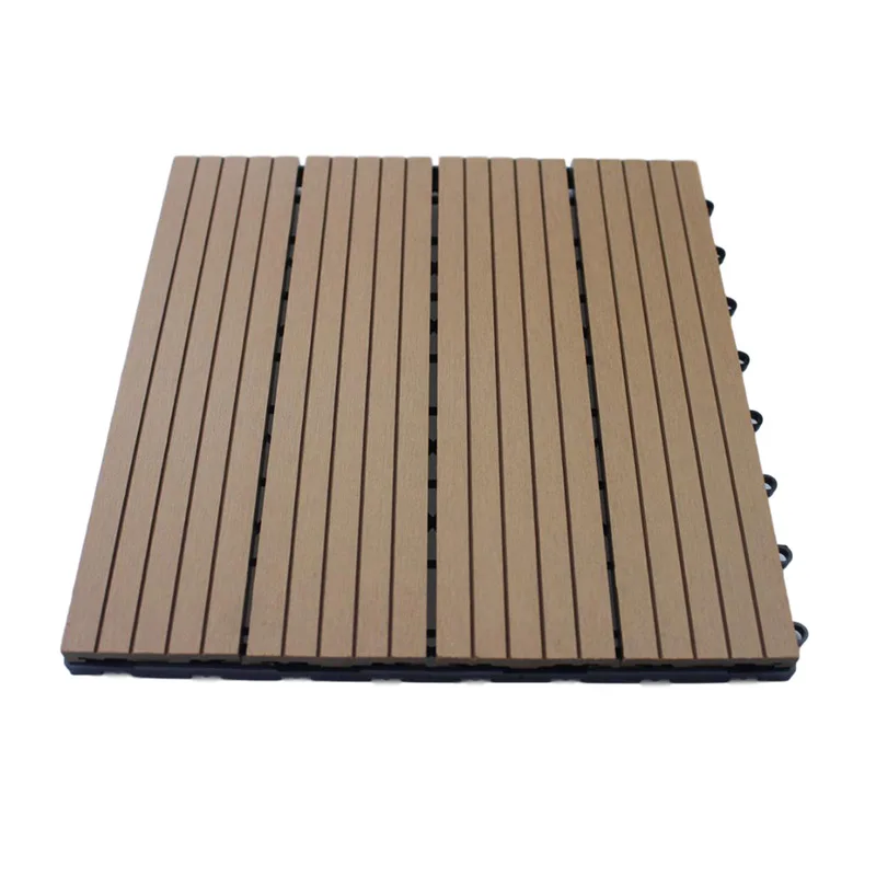garden outdoor floor tile wpc flooring wood texture decking 300 x 300 x 22 mm wood fiber+HDPE WPC DIY interlock deck tile