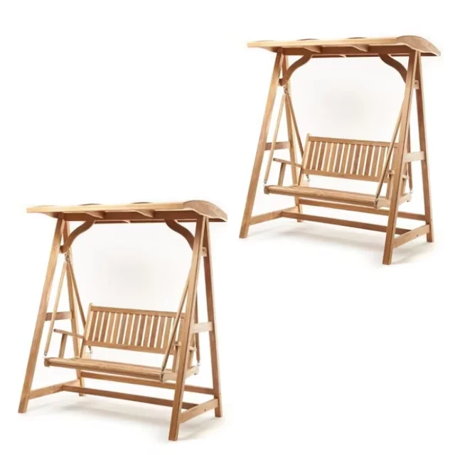 At Wholesale Price Patio Swings With Solid Wooden Outdoor Furniture New Manufacturing High Quality Export Direct Factory