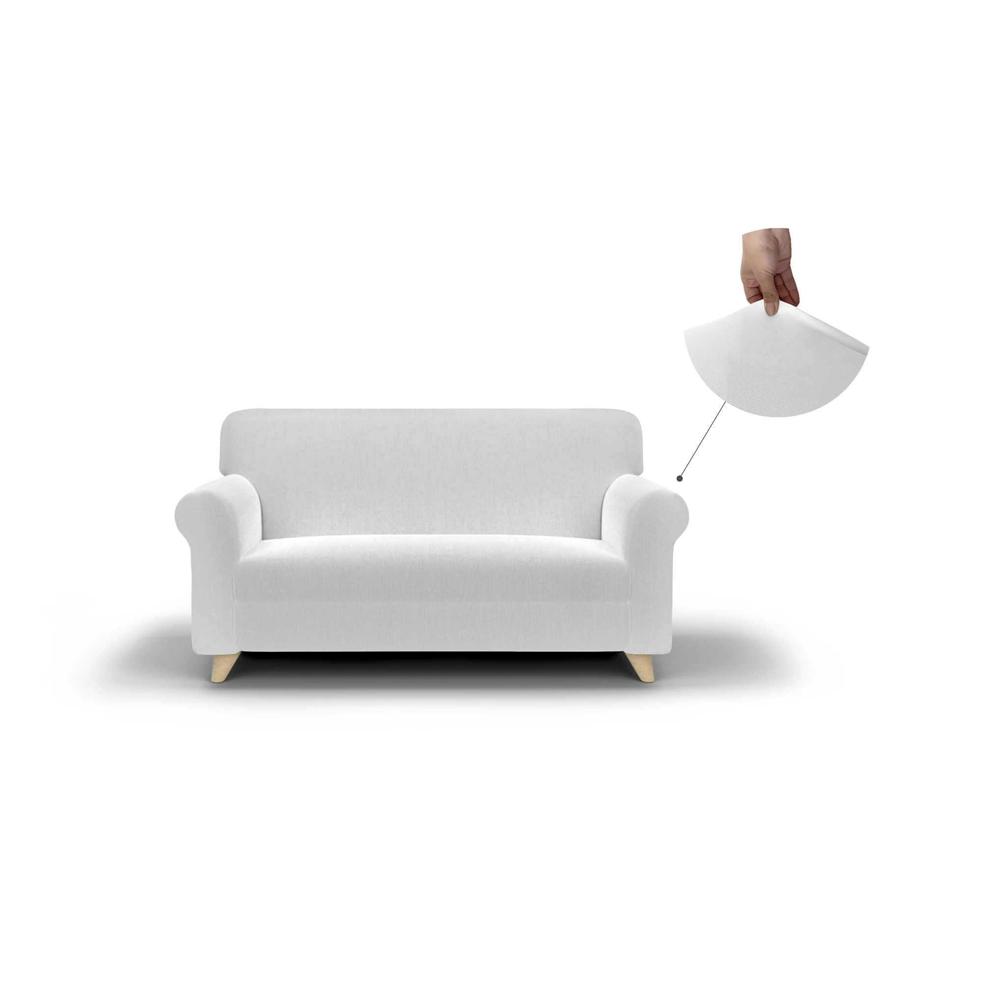 Двухэластичный чехол для дивана piu bello white 2 places