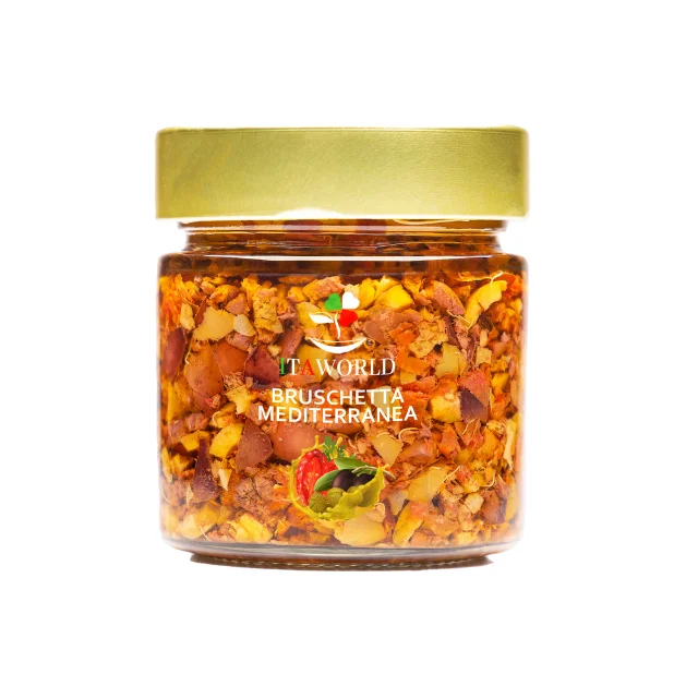 Best Quality Made in Italy Olive and Tomato Italian Bruschetta 180 gr Itaworld For Private Label