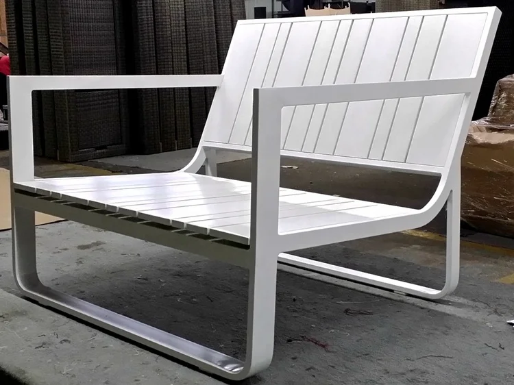 Plastic Wood Exterior Modular Sofa Patio Garden Sofa Outdoor Furniture Weather-resistant Modern Aluminum Steel Outdoor Sofa Set