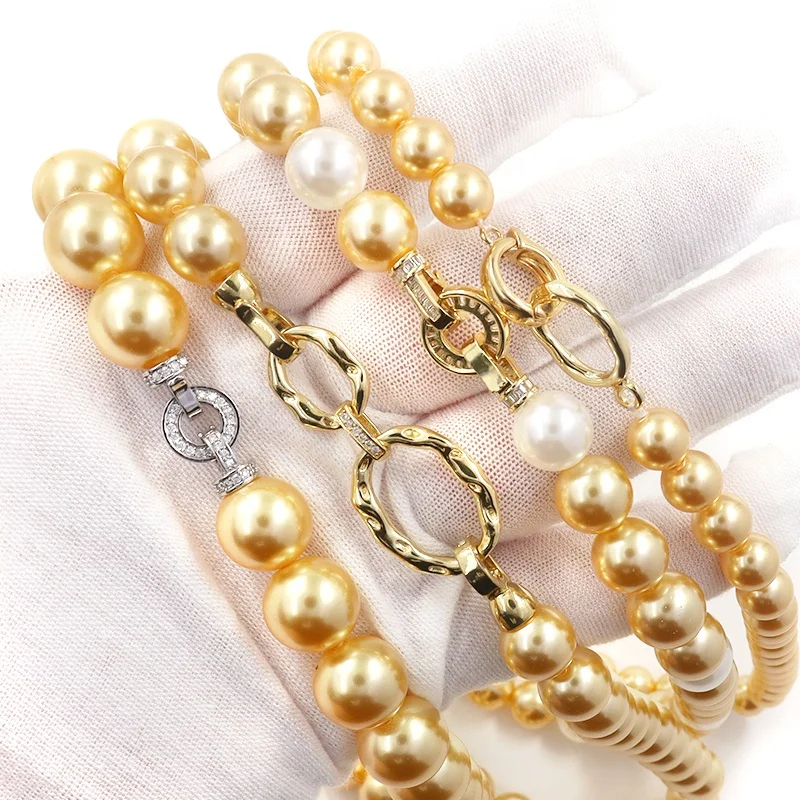 Jewelry Female wholesale Sweater Chain Imitation Gold Silver White Pearl Fashion Glass Pearl Beaded Necklace for Women