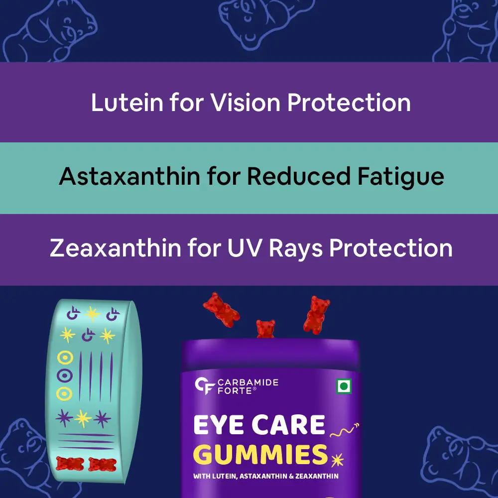 Eye Gummies Lutein and Zeaxanthin Eye Supplements with Astaxanthin, Veg DHA and Vitamin C for Vision Support & Eye Health