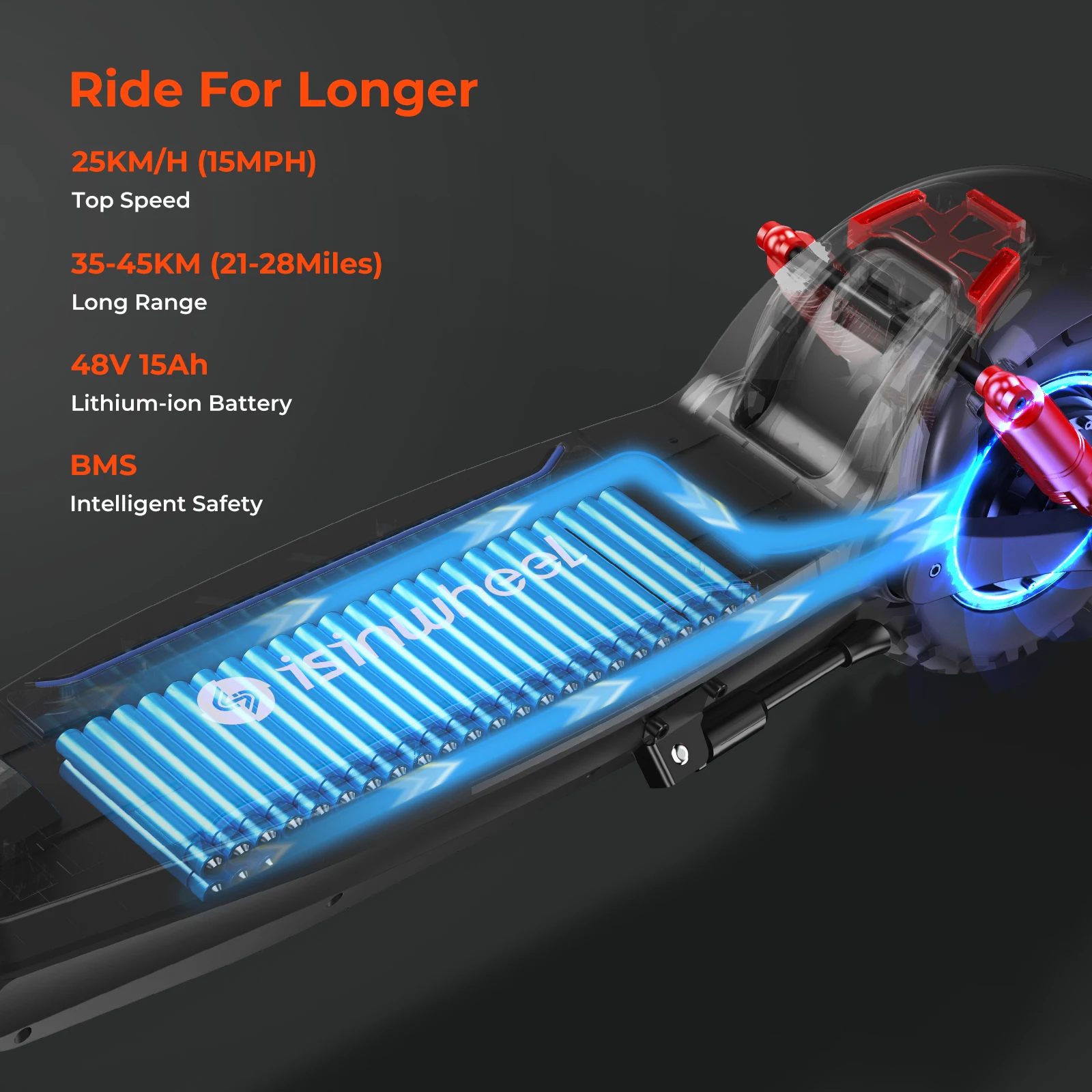ISinwheel GT2 800 Вт внедорожный электрический скутер двухколесный высокоскоростной модели двойной большой амортизатор колеса E скутеры