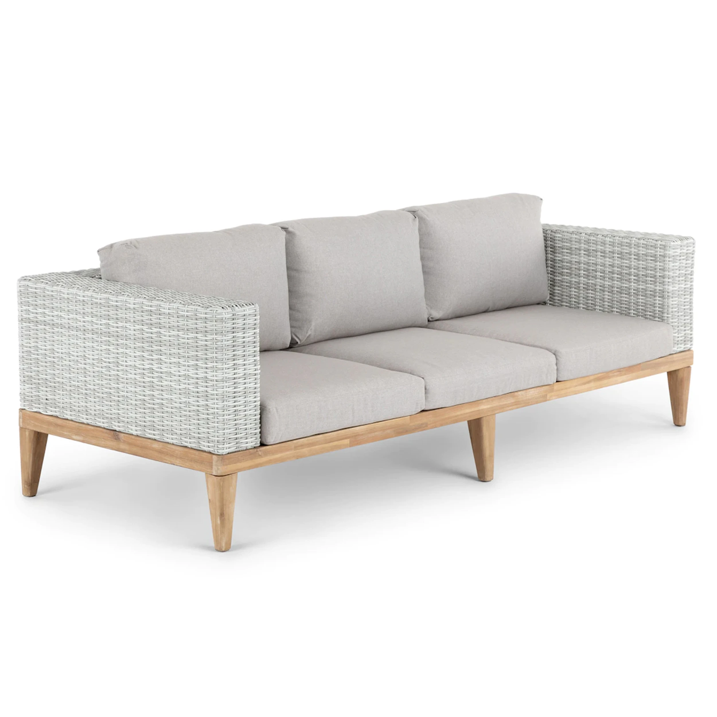 Outdoor Furniture Sofa Set Teak Wood Synthetic Rattan Comfortable Garden Chair Apartments Villas Durable Fabric Material-Ciselia