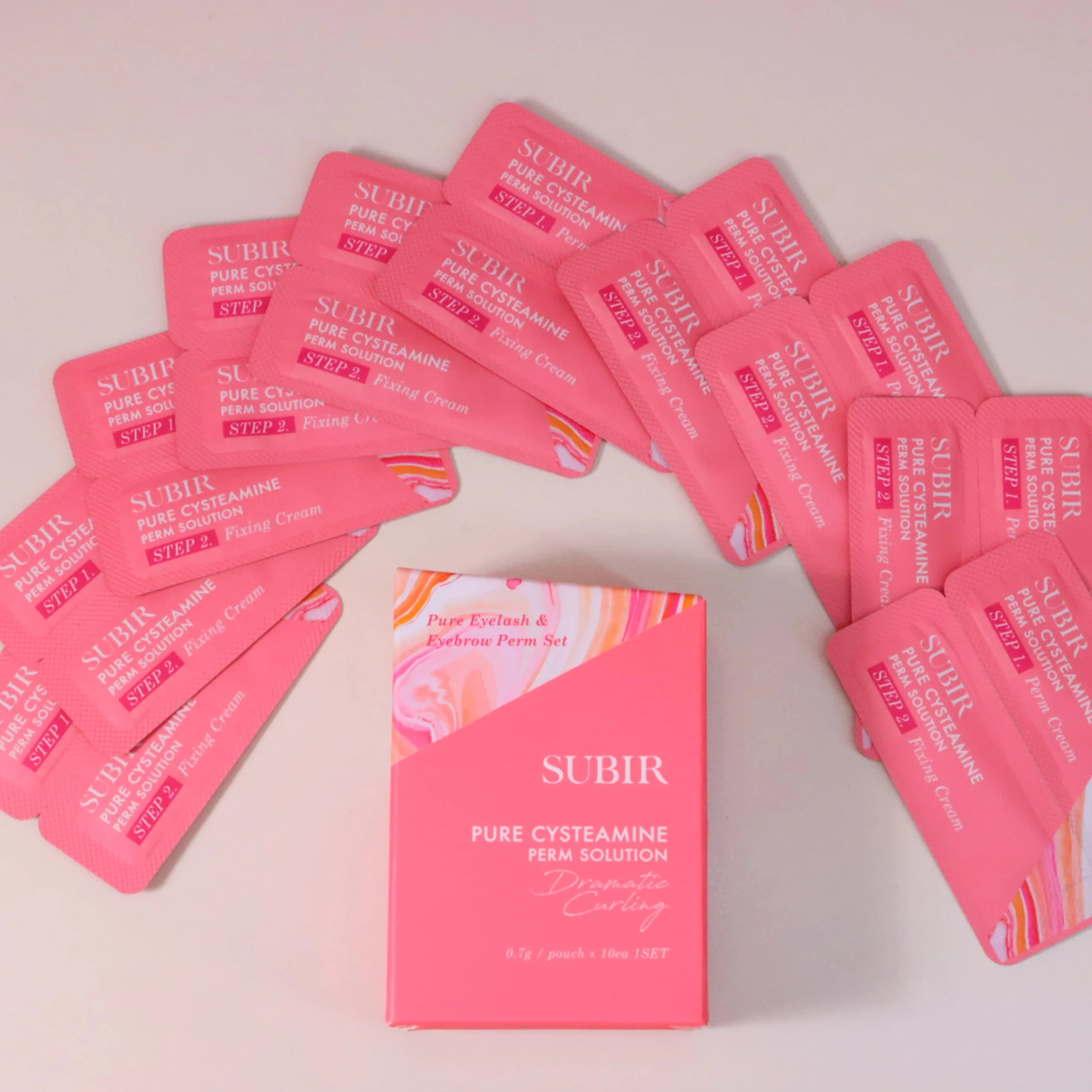 KOREA SUBIR EYELASH PURE CYSTEAMINE(FREE) BASE PERM KIT BROW LIFTING CREAM SACHET PACKING PERM CREAM
