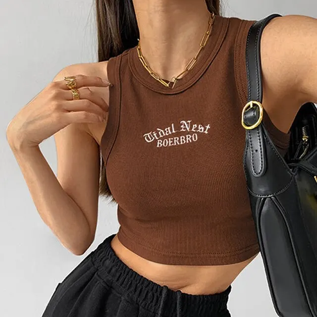 Summer crop top basic plain blank cropped vest tops high quality halter-neck mix size color for women